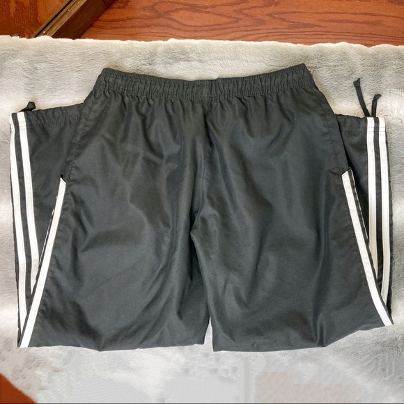 Adidas Elastic Waist Draw String Striped Windpants - Picture 2 of 9